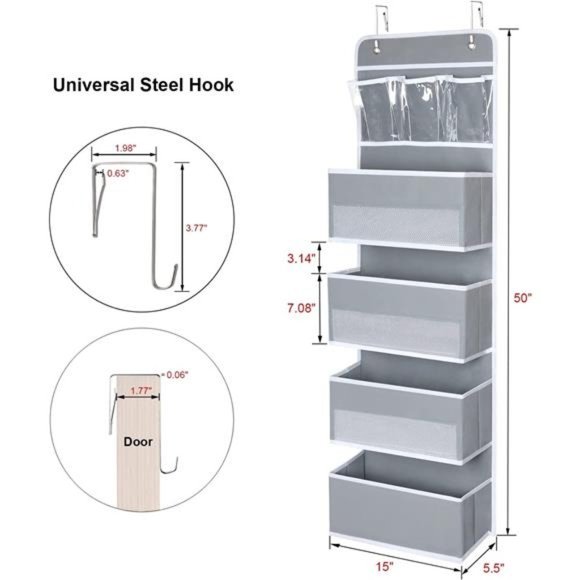 Door Hanging Organizer Nursery Closet Cabinet Baby Storage with 4 Large Pockets - Picture 6 of 6